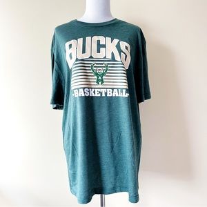 Milwaukee Bucks Basketball T-Shirt NBA Tee Shirt Dark Green Gift Mens Size XL